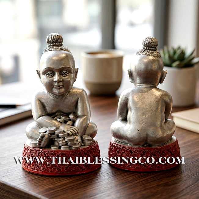 👦 Sacred "Kuman Thong" (The Golden Boy Spirit) – Prosperity Resin Altar Edition: Luang Por Klaew, Wat Ruang Wet Mongkhon (2014) – The Divine Engine for Commercial Dominance, Radiant Luck, and Unstoppable Life Elevation!