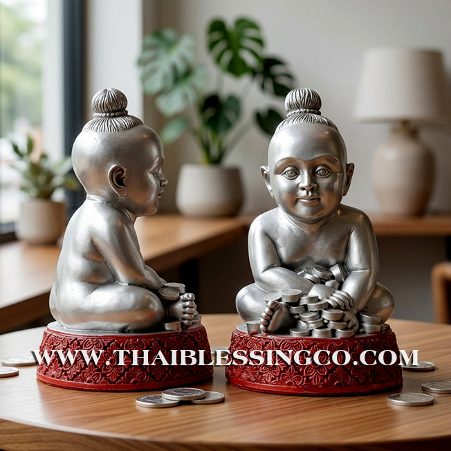 👦 Sacred "Kuman Thong" (The Golden Boy Spirit) – Prosperity Resin Altar Edition: Luang Por Klaew, Wat Ruang Wet Mongkhon (2014) – The Divine Engine for Commercial Dominance, Radiant Luck, and Unstoppable Life Elevation!