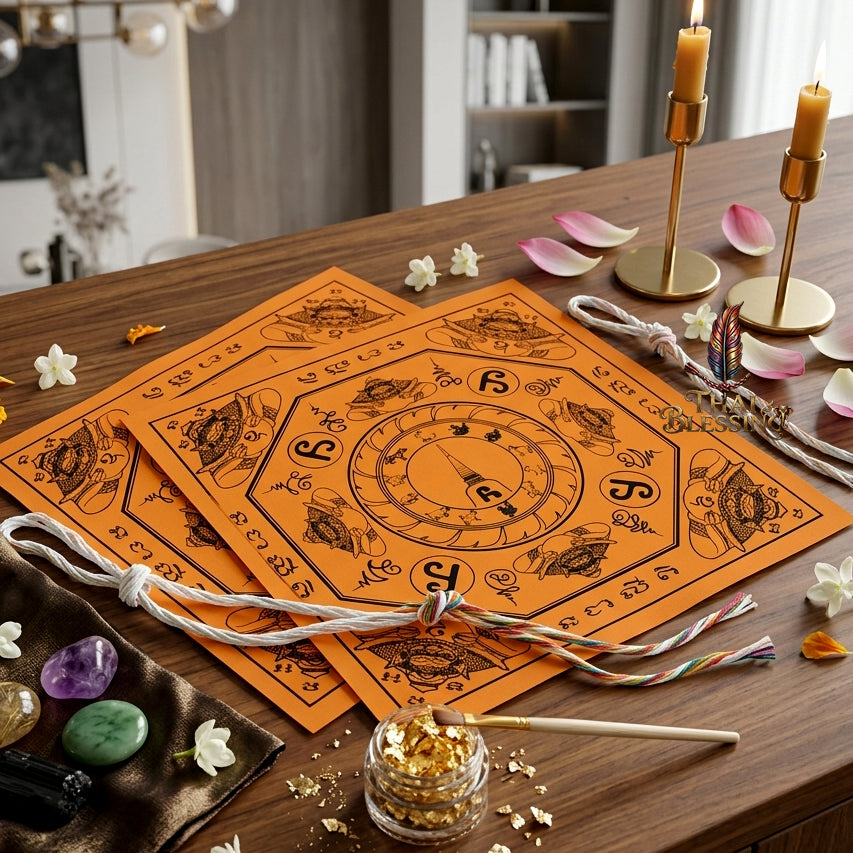 ✨👑 Sacred Srivijaya Sovereign Blessing Yantra Cloth - Achan Plian Hatya Non 2019 Legacy Scroll, Omnidirectional Wealth Attraction Shield, Premium Corporate Authority Spiritual Wall Art