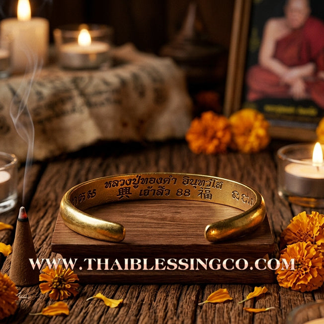 ✨🕉️ Ancient Sacred Bronze "Chao Sua" Wealth Grabbing Bracelet: Master Luang Phor Thongdam (2019 Edition) – The Ultimate Talisman for Financial Magnificence and Success