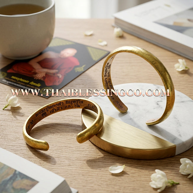 ✨🕉️ Ancient Sacred Bronze "Chao Sua" Wealth Grabbing Bracelet: Master Luang Phor Thongdam (2019 Edition) – The Ultimate Talisman for Financial Magnificence and Success
