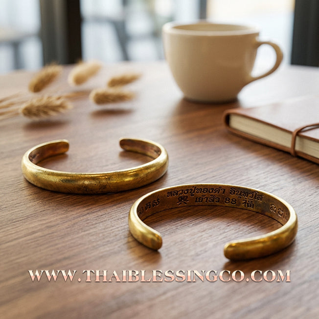 ✨🕉️ Ancient Sacred Bronze "Chao Sua" Wealth Grabbing Bracelet: Master Luang Phor Thongdam (2019 Edition) – The Ultimate Talisman for Financial Magnificence and Success