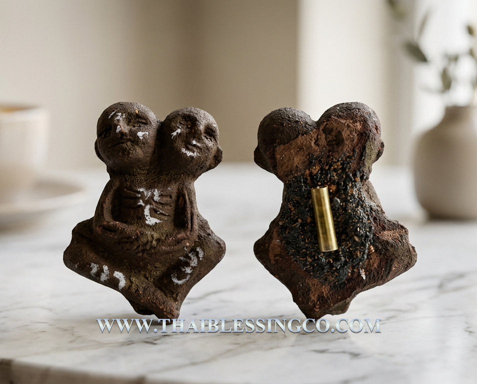 🔥Ancient Two-Headed "Luk Krok Twin Spirits" Supreme Guardian Authentic Thai Occult Talisman Infused with 108 Sacred Herbs, Pong Prai Kuman, and Spiritual Minerals for Extreme Wealth, Business Miracles, and Absolute Protection