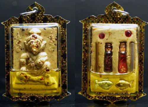 ✨ Ancient Guardian Spirit – Pu Chao Saming Phrai Powder Amulet with Energized Oil for Protection and Charm
