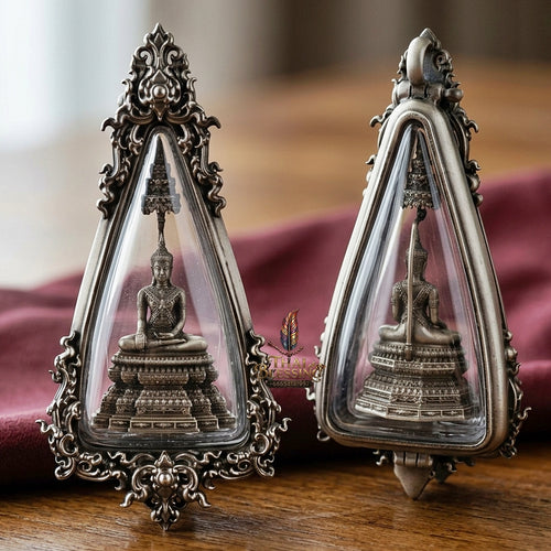 Ayutthaya Buddha Pendant Thai Amulet Protection talisman good luck charm spiritual jewelry Sovereign Royal Victory & Cosmic Life Elevation Royal Attire Ayutthaya Buddha Mongkhon Chiwit Pichit Mara