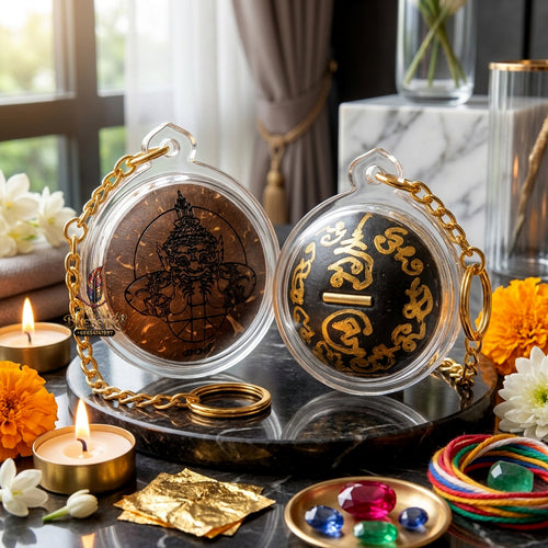 ✨ Authentic Hand-Carved One-Eyed Coconut Phra Rahu – Celestial Deity Edition, Luang Phor Chatchai, Wat Ban Poon 2019 – Rare Wealth & Protection Masterpiece