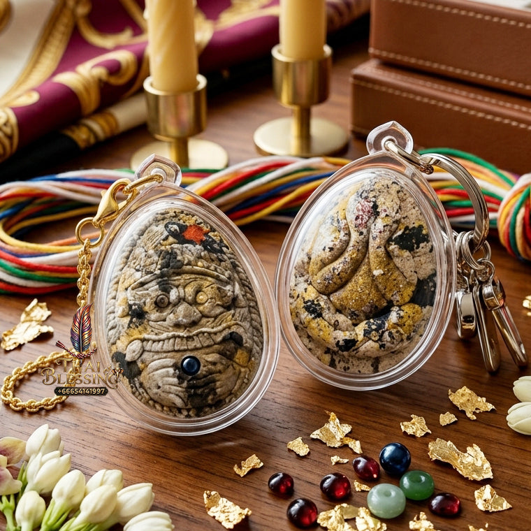 ✨ Authentic Phra Pit Ta Back-to-Rahu – Sacred “Kon Krok” Mixed Powder, Luang Pu Key, Wat Si Lamyong 2014 “Song Nam” Edition – Rare Spiritual Heritage for Wealth & Protection