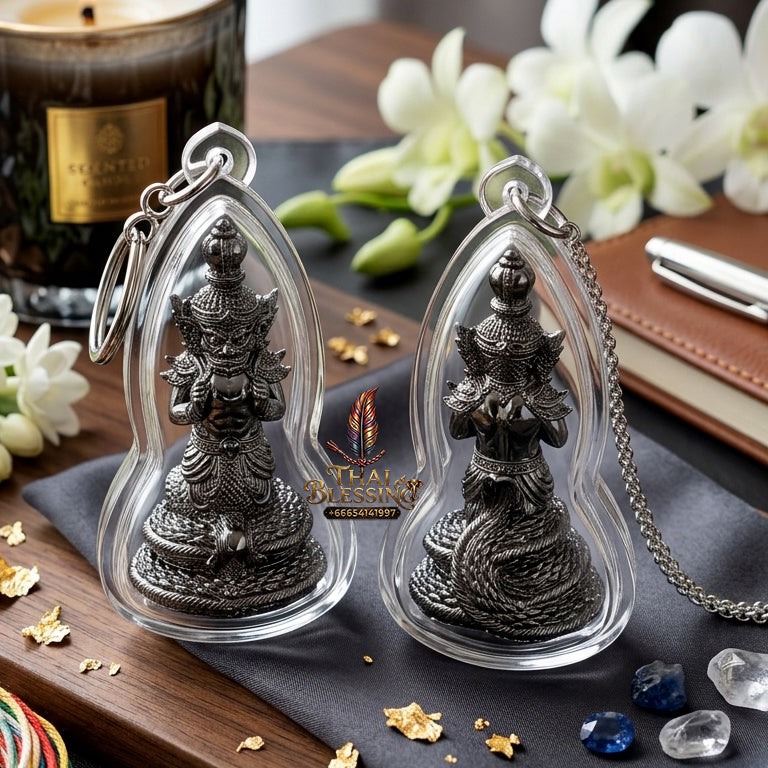 ✨ Authentic Phra Rahu Wealth Talisman – Classic Matte Black Bronze, Luang Phor Sern, Wat Kao Luang Aat 2021 Edition – The Ultimate Prosperity Magnet