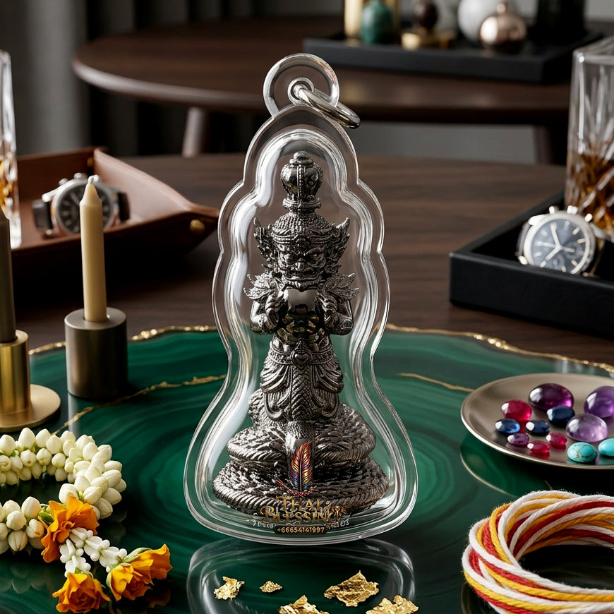 ✨ Authentic Phra Rahu Wealth Talisman – Classic Matte Black Bronze, Luang Phor Sern, Wat Kao Luang Aat 2021 Edition – The Ultimate Prosperity Magnet