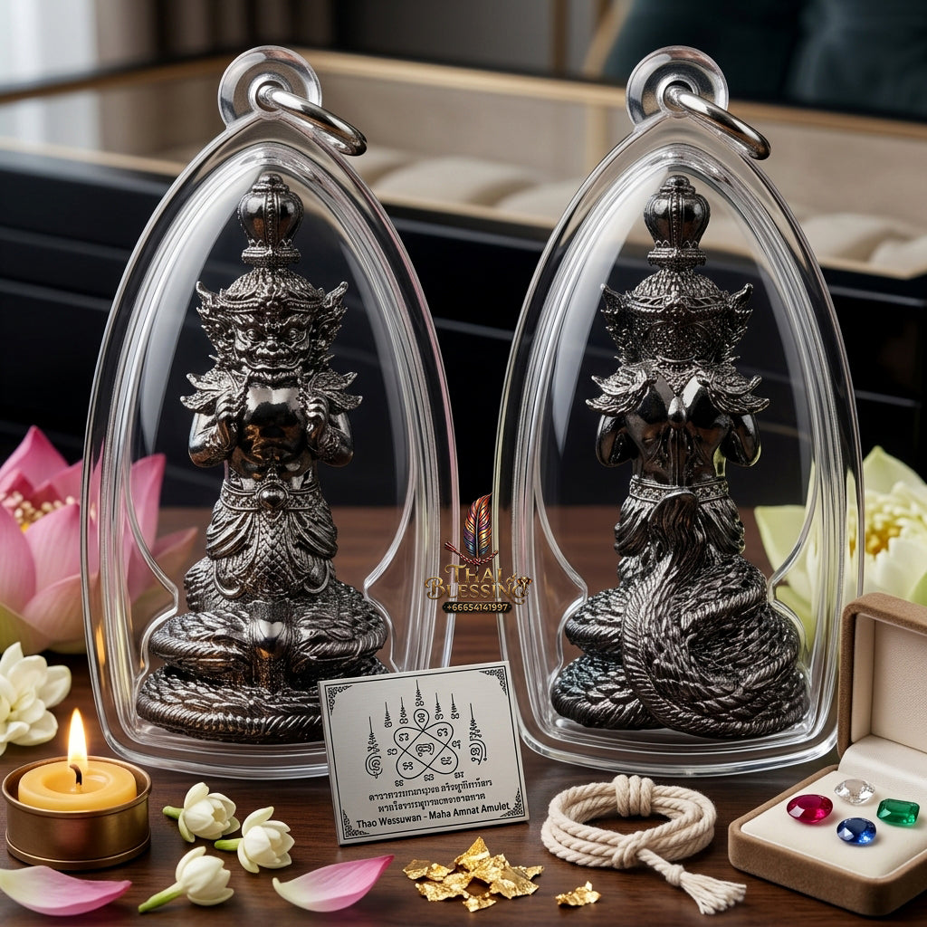 ✨ Authentic Phra Rahu Wealth Talisman – Classic Matte Black Bronze, Luang Phor Sern, Wat Kao Luang Aat 2021 Edition – The Ultimate Prosperity Magnet