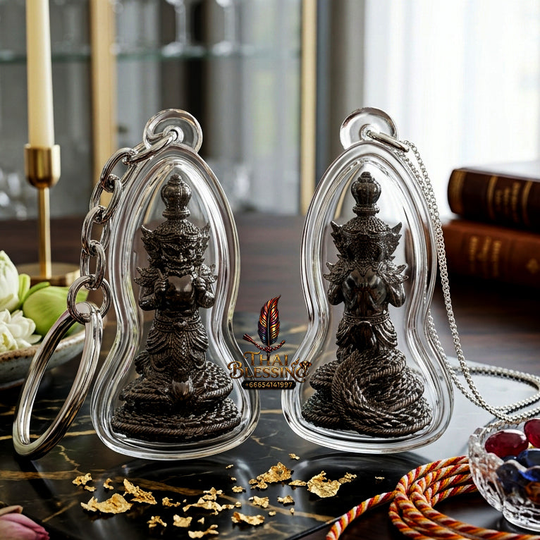 ✨ Authentic Phra Rahu Wealth Talisman – Classic Matte Black Bronze, Luang Phor Sern, Wat Kao Luang Aat 2021 Edition – The Ultimate Prosperity Magnet