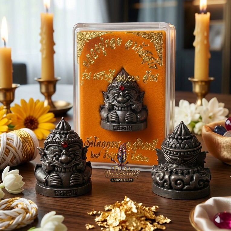 ✨ Authentic Phra Rahu Wealth Talisman – Classic Matte Black Copper, Luang Pu Rod, Wat Khok Krom 2021 “Billionaire 10,000 Million” Edition – Ultimate Prosperity Magnet