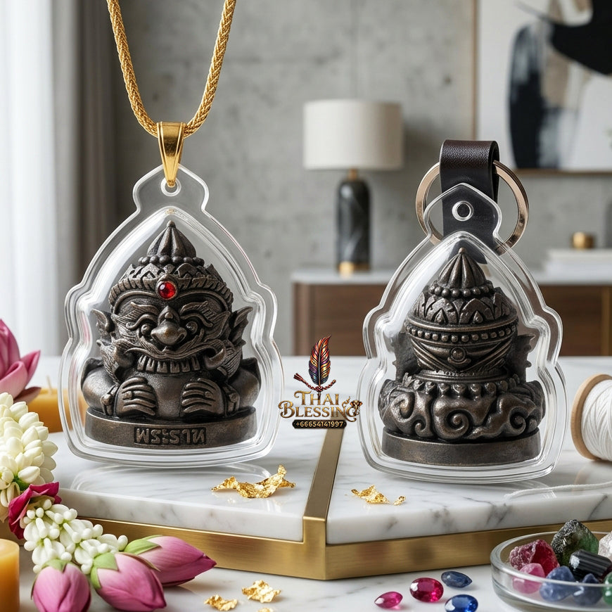 ✨ Authentic Phra Rahu Wealth Talisman – Classic Matte Black Copper, Luang Pu Rod, Wat Khok Krom 2021 “Billionaire 10,000 Million” Edition – Ultimate Prosperity Magnet