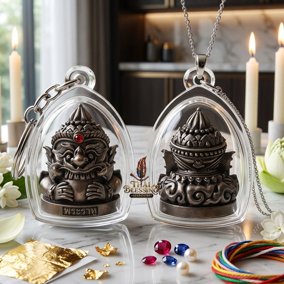 ✨ Authentic Phra Rahu Wealth Talisman – Classic Matte Black Copper, Luang Pu Rod, Wat Khok Krom 2021 “Billionaire 10,000 Million” Edition – Ultimate Prosperity Magnet