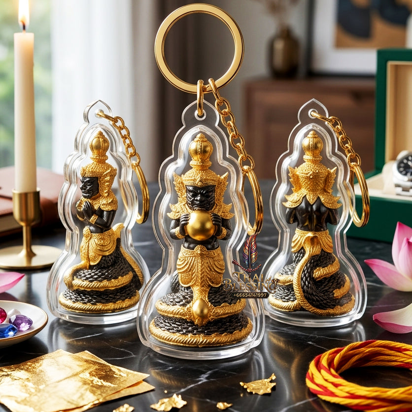 ✨ Authentic Phra Rahu Wealth Talisman – Premium Black Plated with Gold Accents, Luang Phor Sern, Wat Kao Luang Aat 2021 Edition – The Ultimate Prosperity Magnet