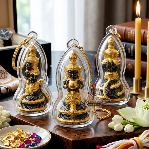 ✨ Authentic Phra Rahu Wealth Talisman – Premium Black Plated with Gold Accents, Luang Phor Sern, Wat Kao Luang Aat 2021 Edition – The Ultimate Prosperity Magnet