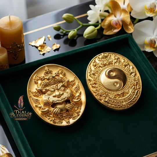 ✨ Authentic Phra Rahu Wealth Talisman – Premium Gold Plated Bronze, Luang Pu Rit, Samrit Monastery 2021 Edition – The Ultimate Prosperity Magnet