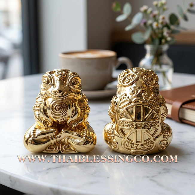 🐸 Authentic Thai Amulet 2019: Sovereign "Kop Kin Duean" (Immortal Millionaire Edition) Moon-Devouring Toad by Wat Ban Luang – Nano Gold-Plated Samrit Edition for Rapid Wealth, Windfall Fortune, and Debt Clearance Talisman