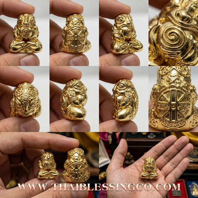 🐸 Authentic Thai Amulet 2019: Sovereign "Kop Kin Duean" (Immortal Millionaire Edition) Moon-Devouring Toad by Wat Ban Luang – Nano Gold-Plated Samrit Edition for Rapid Wealth, Windfall Fortune, and Debt Clearance Talisman