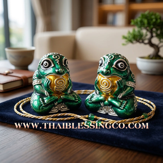 🐸 Authentic Thai Amulet 2019: Sovereign "Kop Kin Duean" (Immortal Millionaire Edition) Moon-Devouring Toad by Wat Ban Luang – Premium Enamel & Samrit Edition for Rapid Wealth, Windfall Fortune, and Debt Clearance Talisman