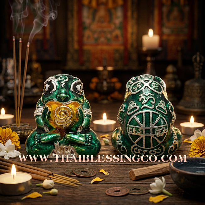 🐸 Authentic Thai Amulet 2019: Sovereign "Kop Kin Duean" (Immortal Millionaire Edition) Moon-Devouring Toad by Wat Ban Luang – Premium Enamel & Samrit Edition for Rapid Wealth, Windfall Fortune, and Debt Clearance Talisman