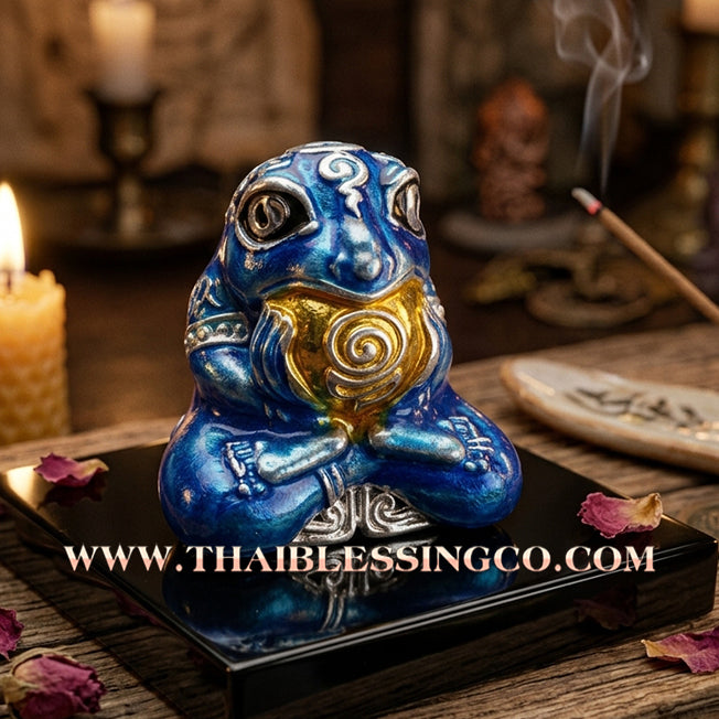 🐸 Authentic Thai Amulet 2019: Sovereign "Kop Kin Duean" (Immortal Millionaire Edition) Moon-Devouring Toad by Wat Ban Luang – Premium Enamel & Samrit Edition for Rapid Wealth, Windfall Fortune, and Debt Clearance Talisman