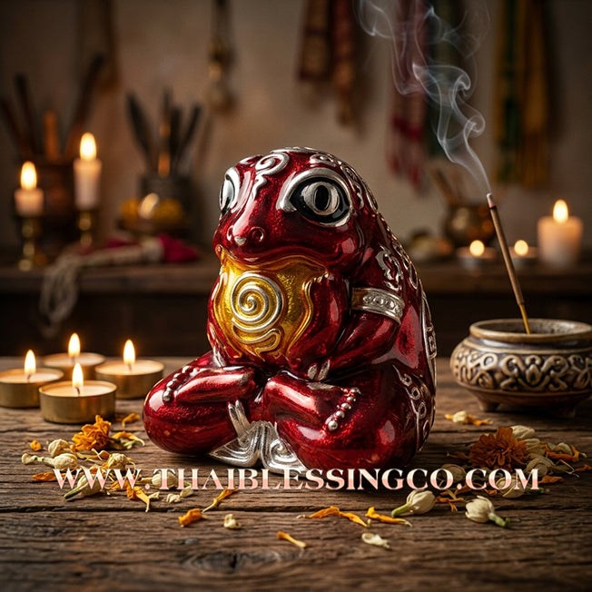🐸 Authentic Thai Amulet 2019: Sovereign "Kop Kin Duean" (Immortal Millionaire Edition) Moon-Devouring Toad by Wat Ban Luang – Premium Enamel & Samrit Edition for Rapid Wealth, Windfall Fortune, and Debt Clearance Talisman