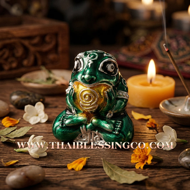 🐸 Authentic Thai Amulet 2019: Sovereign "Kop Kin Duean" (Immortal Millionaire Edition) Moon-Devouring Toad by Wat Ban Luang – Premium Enamel & Samrit Edition for Rapid Wealth, Windfall Fortune, and Debt Clearance Talisman