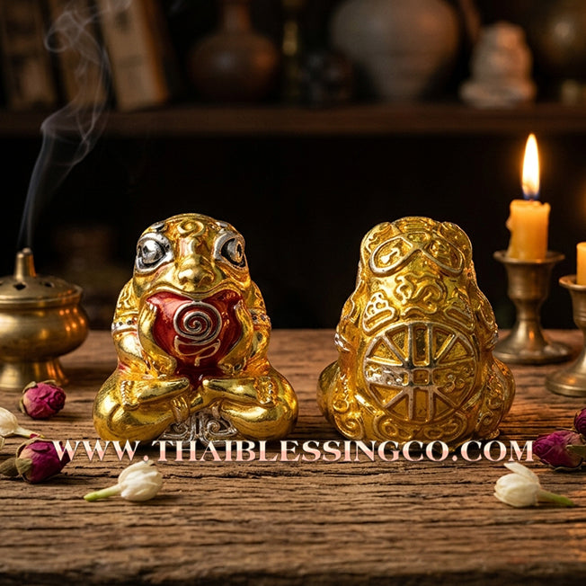 🐸 Authentic Thai Amulet 2019: Sovereign "Kop Kin Duean" (Immortal Millionaire Edition) Moon-Devouring Toad by Wat Ban Luang – Premium Enamel & Samrit Edition for Rapid Wealth, Windfall Fortune, and Debt Clearance Talisman