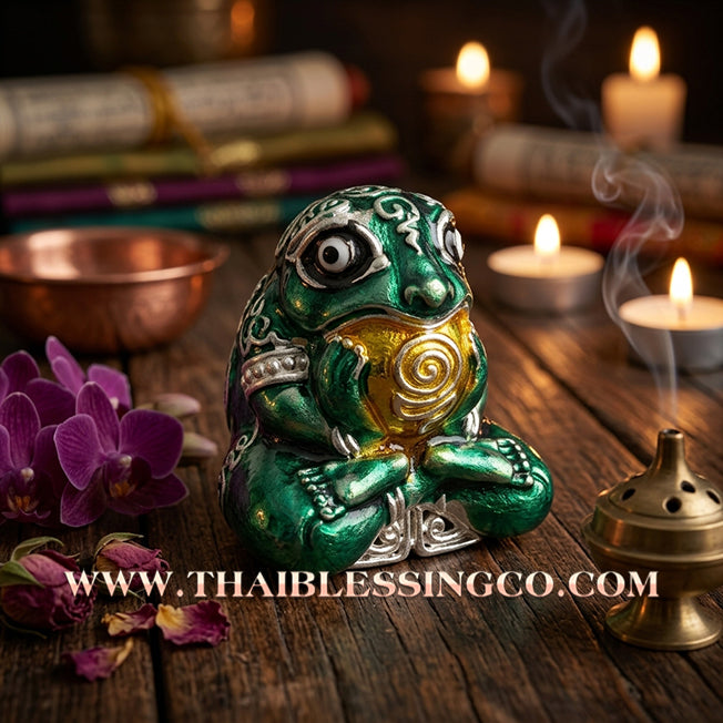 🐸 Authentic Thai Amulet 2019: Sovereign "Kop Kin Duean" (Immortal Millionaire Edition) Moon-Devouring Toad by Wat Ban Luang – Premium Enamel & Samrit Edition for Rapid Wealth, Windfall Fortune, and Debt Clearance Talisman