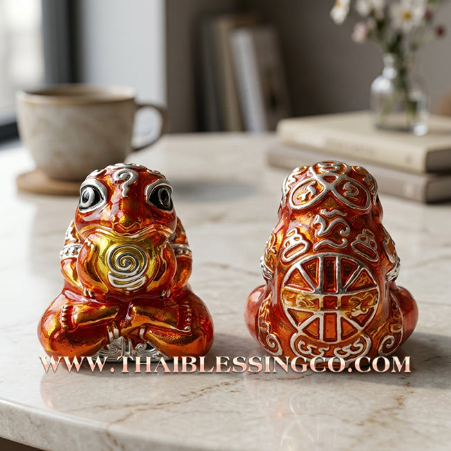 🐸 Authentic Thai Amulet 2019: Sovereign "Kop Kin Duean" (Immortal Millionaire Edition) Moon-Devouring Toad by Wat Ban Luang – Premium Enamel & Samrit Edition for Rapid Wealth, Windfall Fortune, and Debt Clearance Talisman