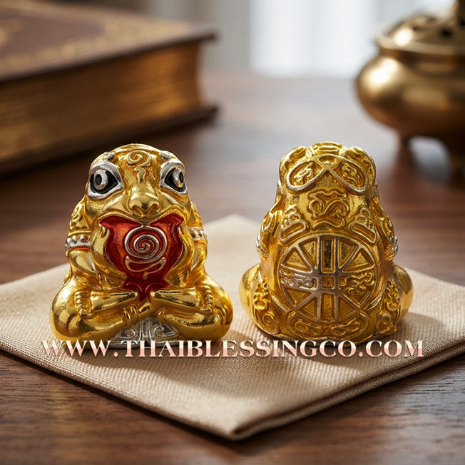 🐸 Authentic Thai Amulet 2019: Sovereign "Kop Kin Duean" (Immortal Millionaire Edition) Moon-Devouring Toad by Wat Ban Luang – Premium Enamel & Samrit Edition for Rapid Wealth, Windfall Fortune, and Debt Clearance Talisman