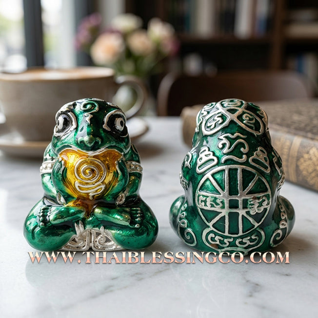 🐸 Authentic Thai Amulet 2019: Sovereign "Kop Kin Duean" (Immortal Millionaire Edition) Moon-Devouring Toad by Wat Ban Luang – Premium Enamel & Samrit Edition for Rapid Wealth, Windfall Fortune, and Debt Clearance Talisman
