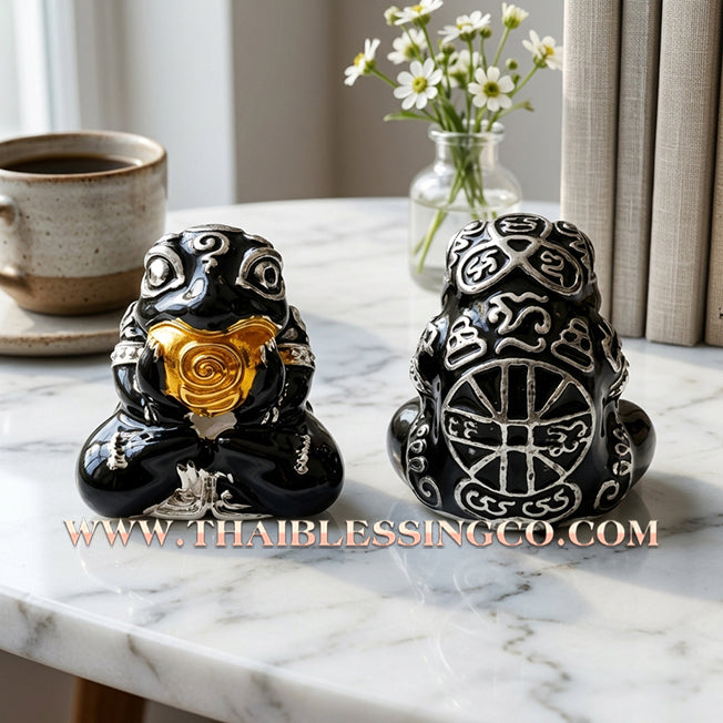 🐸 Authentic Thai Amulet 2019: Sovereign "Kop Kin Duean" (Immortal Millionaire Edition) Moon-Devouring Toad by Wat Ban Luang – Premium Enamel & Samrit Edition for Rapid Wealth, Windfall Fortune, and Debt Clearance Talisman