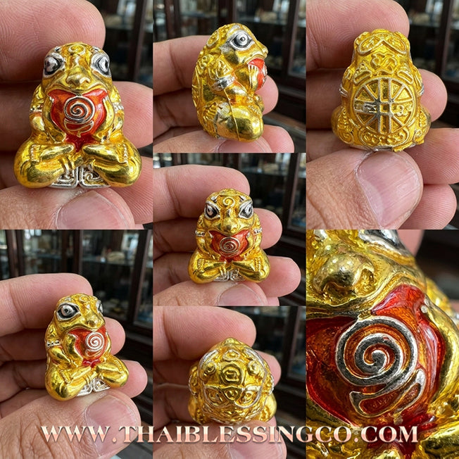 🐸 Authentic Thai Amulet 2019: Sovereign "Kop Kin Duean" (Immortal Millionaire Edition) Moon-Devouring Toad by Wat Ban Luang – Premium Enamel & Samrit Edition for Rapid Wealth, Windfall Fortune, and Debt Clearance Talisman