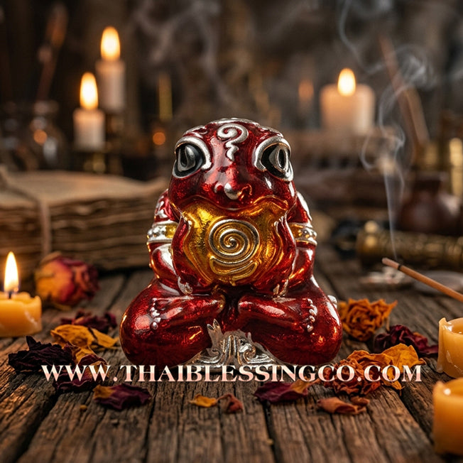 🐸 Authentic Thai Amulet 2019: Sovereign "Kop Kin Duean" (Immortal Millionaire Edition) Moon-Devouring Toad by Wat Ban Luang – Premium Enamel & Samrit Edition for Rapid Wealth, Windfall Fortune, and Debt Clearance Talisman