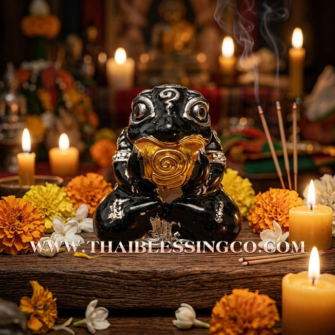 🐸 Authentic Thai Amulet 2019: Sovereign "Kop Kin Duean" (Immortal Millionaire Edition) Moon-Devouring Toad by Wat Ban Luang – Premium Enamel & Samrit Edition for Rapid Wealth, Windfall Fortune, and Debt Clearance Talisman
