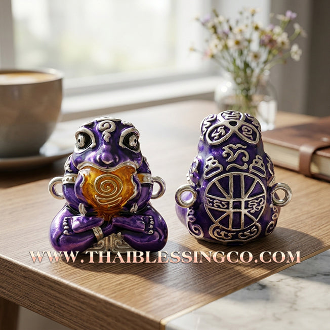 🐸 Authentic Thai Amulet 2019: Sovereign "Kop Kin Duean" (Immortal Millionaire Edition) Moon-Devouring Toad by Wat Ban Luang – Premium Enamel & Samrit Edition for Infinite Wealth, Business Luck, and Windfall Fortune Talisman