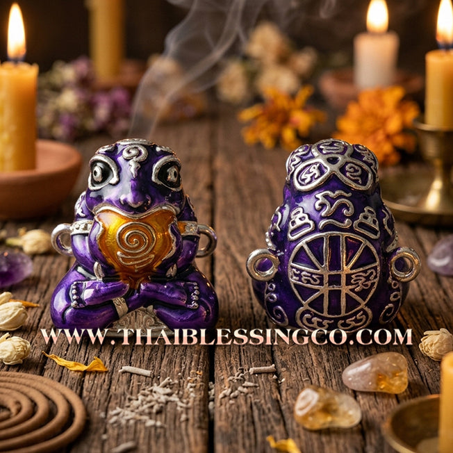 🐸 Authentic Thai Amulet 2019: Sovereign "Kop Kin Duean" (Immortal Millionaire Edition) Moon-Devouring Toad by Wat Ban Luang – Premium Enamel & Samrit Edition for Infinite Wealth, Business Luck, and Windfall Fortune Talisman