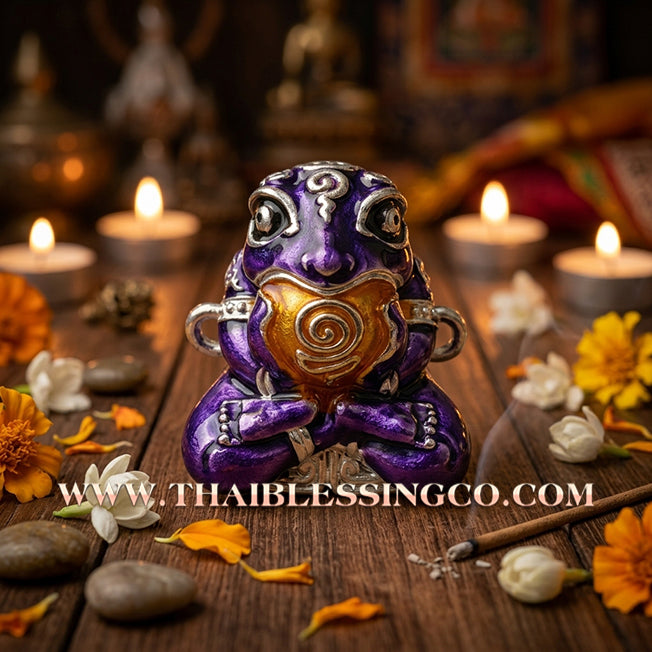 🐸 Authentic Thai Amulet 2019: Sovereign "Kop Kin Duean" (Immortal Millionaire Edition) Moon-Devouring Toad by Wat Ban Luang – Premium Enamel & Samrit Edition for Infinite Wealth, Business Luck, and Windfall Fortune Talisman