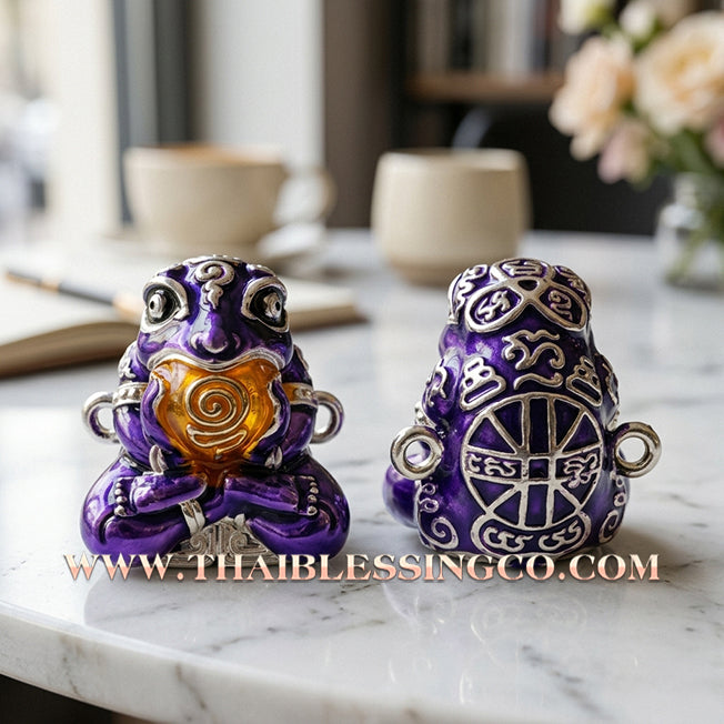 🐸 Authentic Thai Amulet 2019: Sovereign "Kop Kin Duean" (Immortal Millionaire Edition) Moon-Devouring Toad by Wat Ban Luang – Premium Enamel & Samrit Edition for Infinite Wealth, Business Luck, and Windfall Fortune Talisman