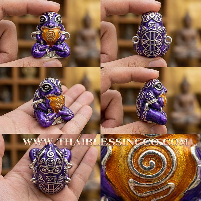 🐸 Authentic Thai Amulet 2019: Sovereign "Kop Kin Duean" (Immortal Millionaire Edition) Moon-Devouring Toad by Wat Ban Luang – Premium Enamel & Samrit Edition for Infinite Wealth, Business Luck, and Windfall Fortune Talisman