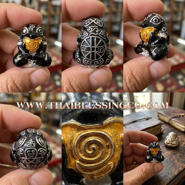 🐸 Authentic Thai Amulet 2019: Sovereign "Kop Kin Duean" (Immortal Millionaire Edition) Moon-Devouring Toad by Wat Ban Luang – Premium Enamel & Samrit Edition for Rapid Wealth, Windfall Fortune, and Debt Clearance Talisman