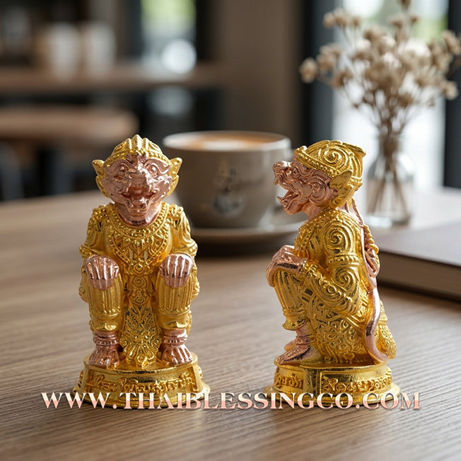 🌟 ✨ Authentic Thai Amulet 2020: Sovereign "Kamhaeng Hanuman" (The Victorious Monkey King) by Luang Pho Phat, Wat Huai Duan – Elite 2K Gold & Silver Plated Alpaca Edition for Supreme Wealth and Invincibility