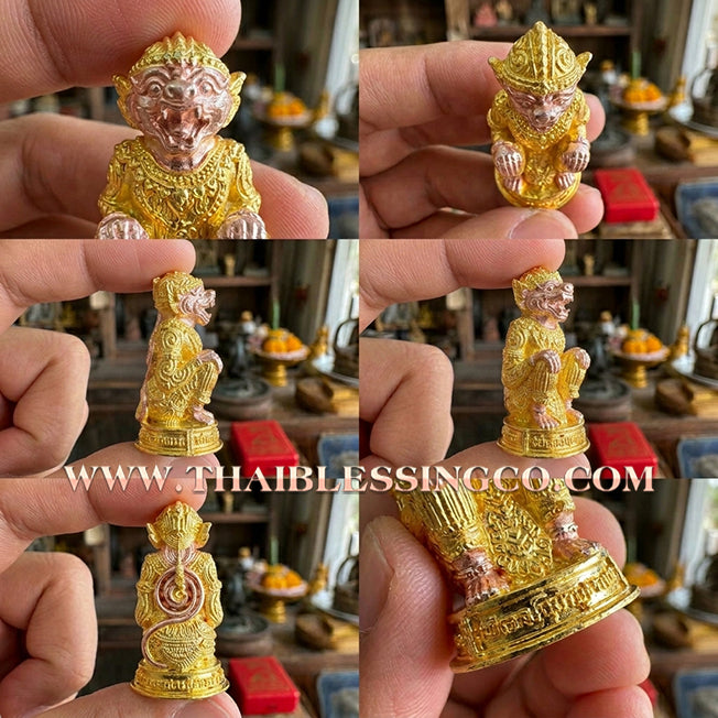 🌟 ✨ Authentic Thai Amulet 2020: Sovereign "Kamhaeng Hanuman" (The Victorious Monkey King) by Luang Pho Phat, Wat Huai Duan – Elite 2K Gold & Silver Plated Alpaca Edition for Supreme Wealth and Invincibility