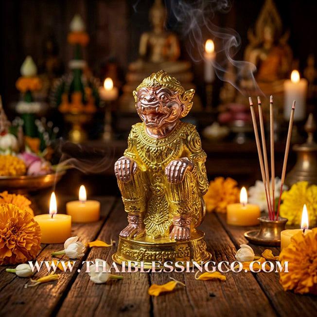 🌟 ✨ Authentic Thai Amulet 2020: Sovereign "Kamhaeng Hanuman" (The Victorious Monkey King) by Luang Pho Phat, Wat Huai Duan – Elite 2K Gold & Silver Plated Alpaca Edition for Supreme Wealth and Invincibility
