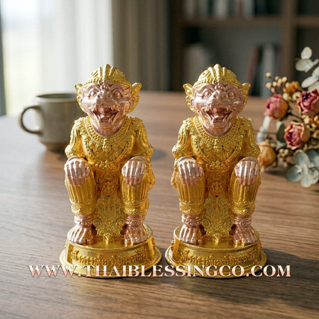 🌟 ✨ Authentic Thai Amulet 2020: Sovereign "Kamhaeng Hanuman" (The Victorious Monkey King) by Luang Pho Phat, Wat Huai Duan – Elite 2K Gold & Silver Plated Alpaca Edition for Supreme Wealth and Invincibility