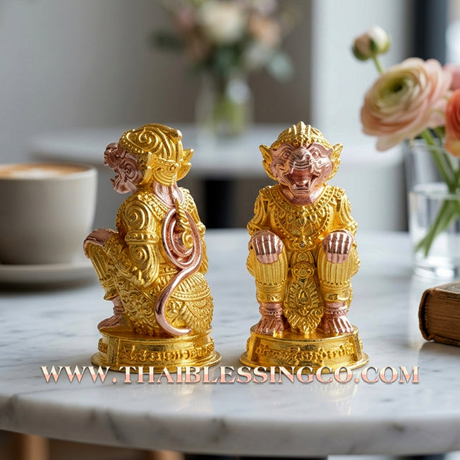 🌟 ✨ Authentic Thai Amulet 2020: Sovereign "Kamhaeng Hanuman" (The Victorious Monkey King) by Luang Pho Phat, Wat Huai Duan – Elite 2K Gold & Silver Plated Alpaca Edition for Supreme Wealth and Invincibility
