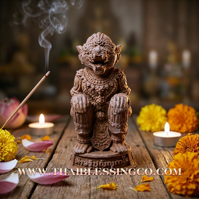 🐒Authentic Thai Amulet 2020: Sovereign "Kamhaeng Hanuman" (The Victorious Monkey King) by Luang Pho Phat, Wat Huai Duan – Sacred Raw Copper (Thong Daeng Thuean) Edition for Invincibility and Rapid Wealth