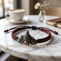 🌟 ✨ Authentic Thai Amulet 2022: Sovereign "Phra Rahu Nun Duang Setthee" (Millionaire Destiny Booster) Bracelet – Sacred Blackened Samrit & Red Moon Edition by Ajarn Plien Hatyanon